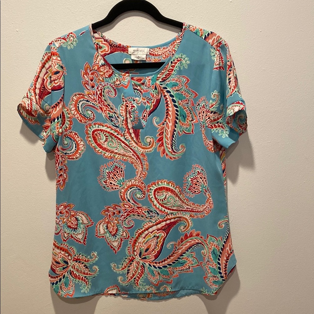 Van Heusen Pink Cuffed Sleeve Blouse